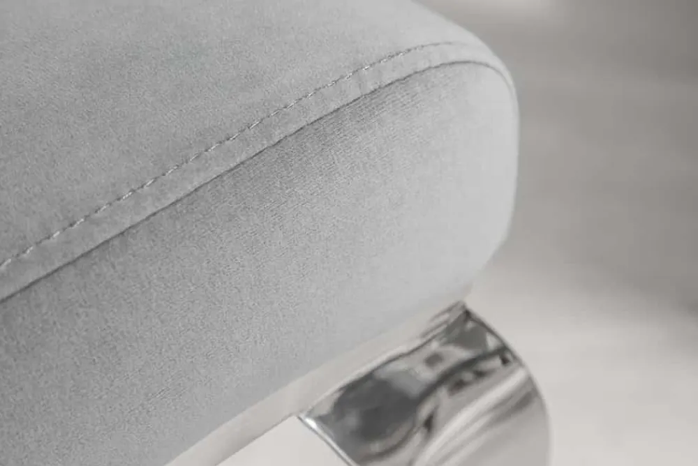Riess-Ambiente Stühle|Samt Möbel > Eleganter Stuhl MODERN BAROCK edel-grau Samt Stuhlbeine aus Edelstahl