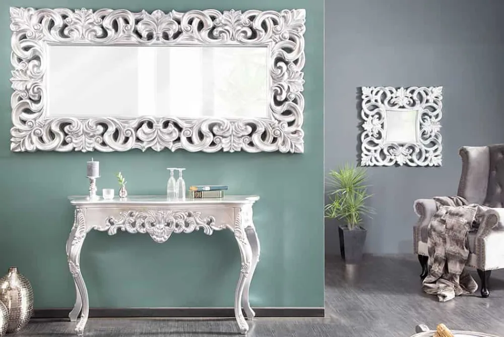 Riess-Ambiente Spiegel > Eleganter Wandspiegel VENICE 75x75cm silber antik Barockstil