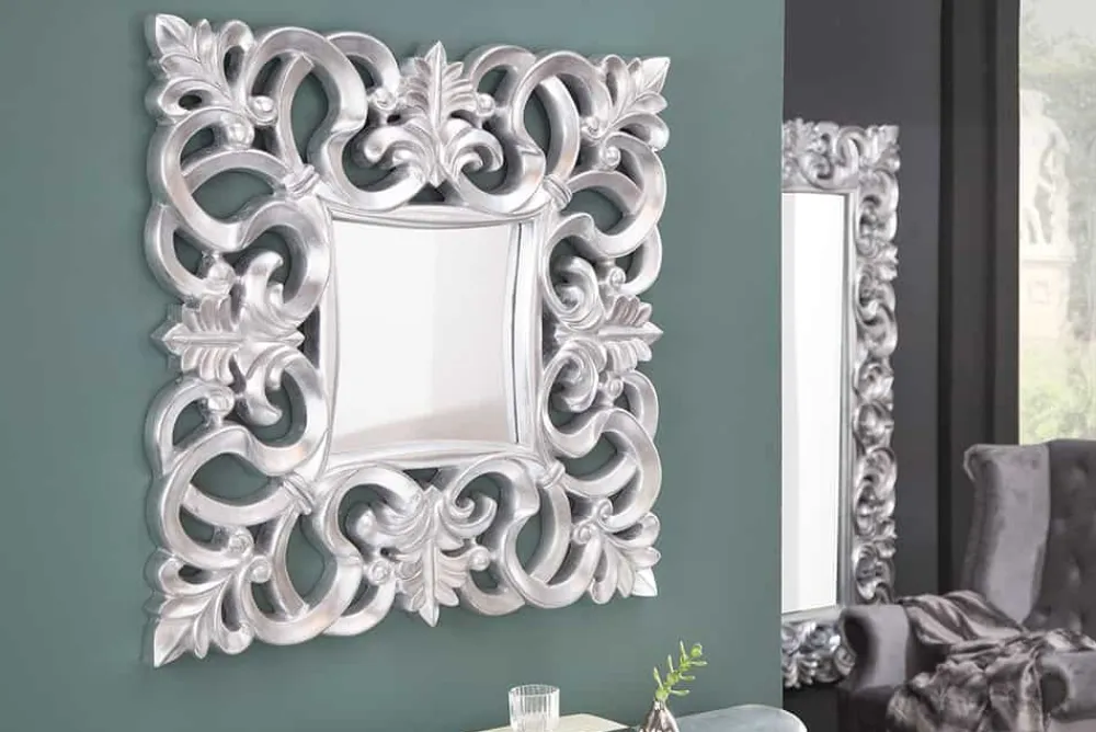 Riess-Ambiente Spiegel > Eleganter Wandspiegel VENICE 75x75cm silber antik Barockstil