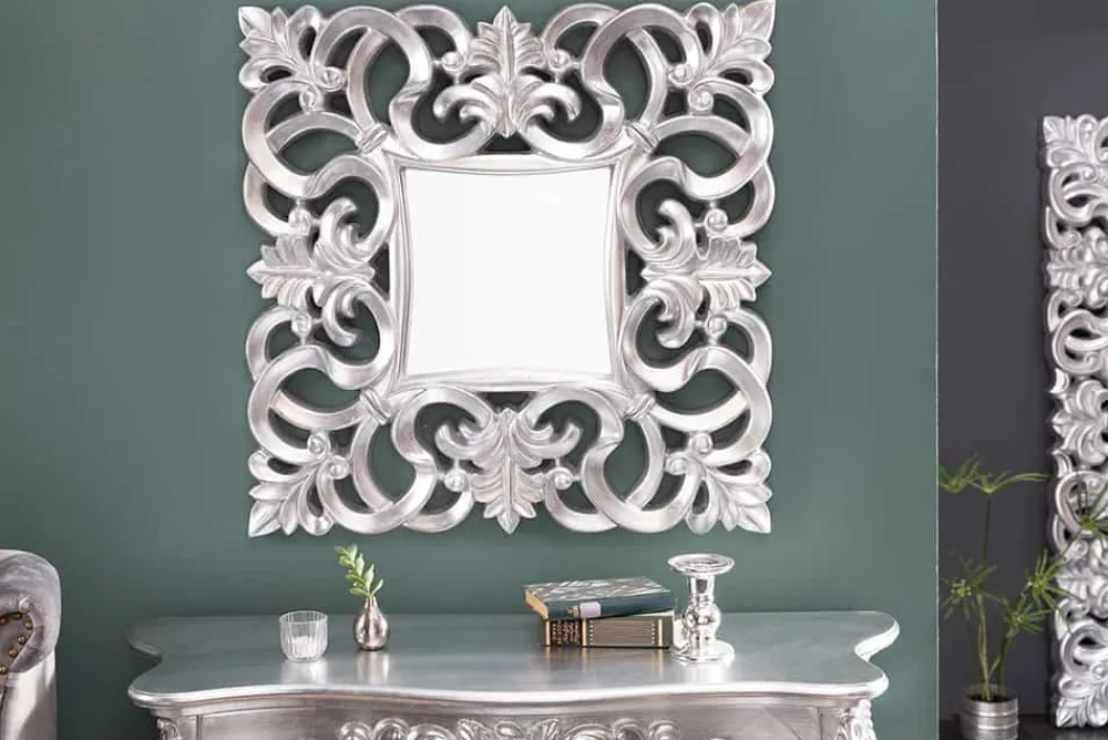Riess-Ambiente Spiegel > Eleganter Wandspiegel VENICE 75x75cm silber antik Barockstil