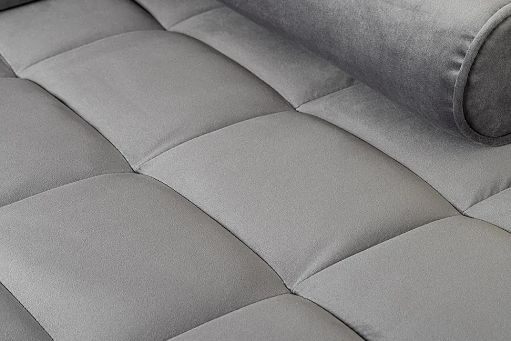 Riess-Ambiente Samt Möbel|Ecksofa > Elegantes Ecksofa COZY VELVET 260cm grau Samt Federkern 3-Sitzer