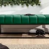Riess-Ambiente Sitzbänke|Samt Möbel > Elegante Sitzbank PETIT BEAUTÉ 110cm smaragdgrün Samt schwarzes Gestell