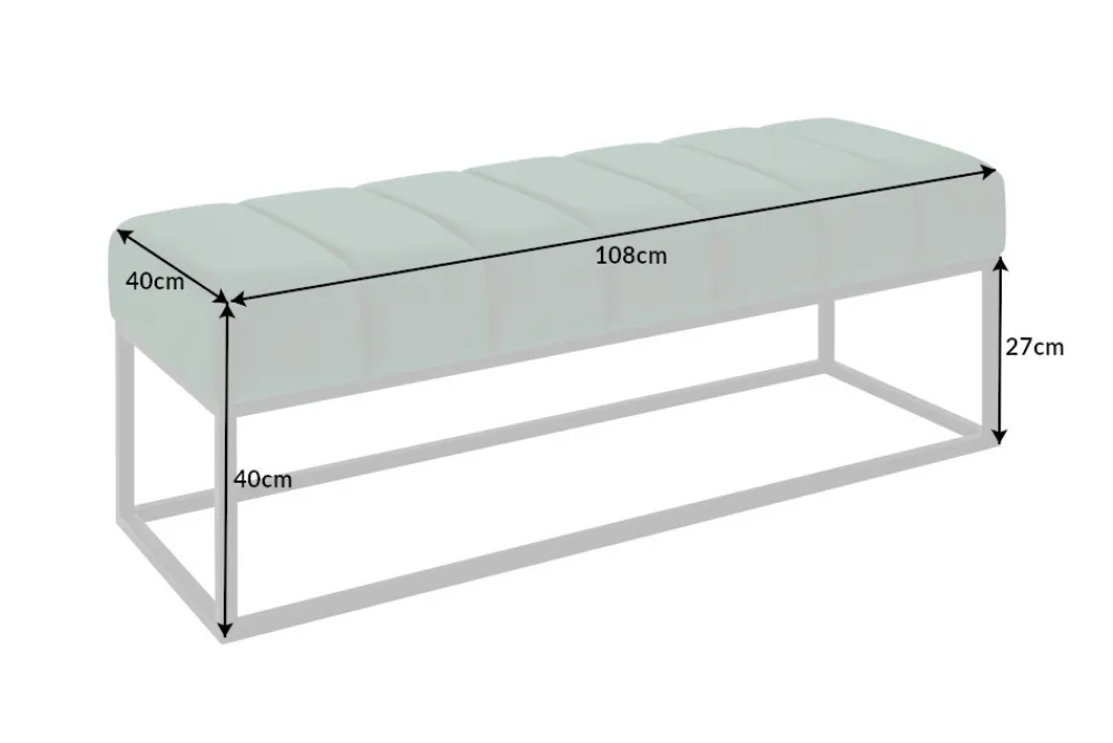 Riess-Ambiente Sitzbänke|Samt Möbel > Elegante Sitzbank PETIT BEAUTÉ 110cm smaragdgrün Samt schwarzes Gestell