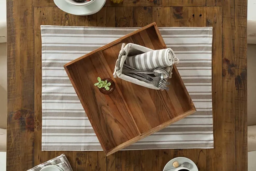 Riess-Ambiente Mehr...|Mehr... > Elegantes Servier Tablett CIANO 40x40cm Akazie Massivholz mit Griffen
