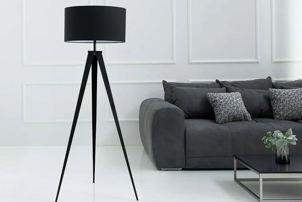 Riess-Ambiente Retro Möbel|Stehleuchten > Elegante Stehlampe TRIPOD 145cm schwarz Retro Stehleuchte