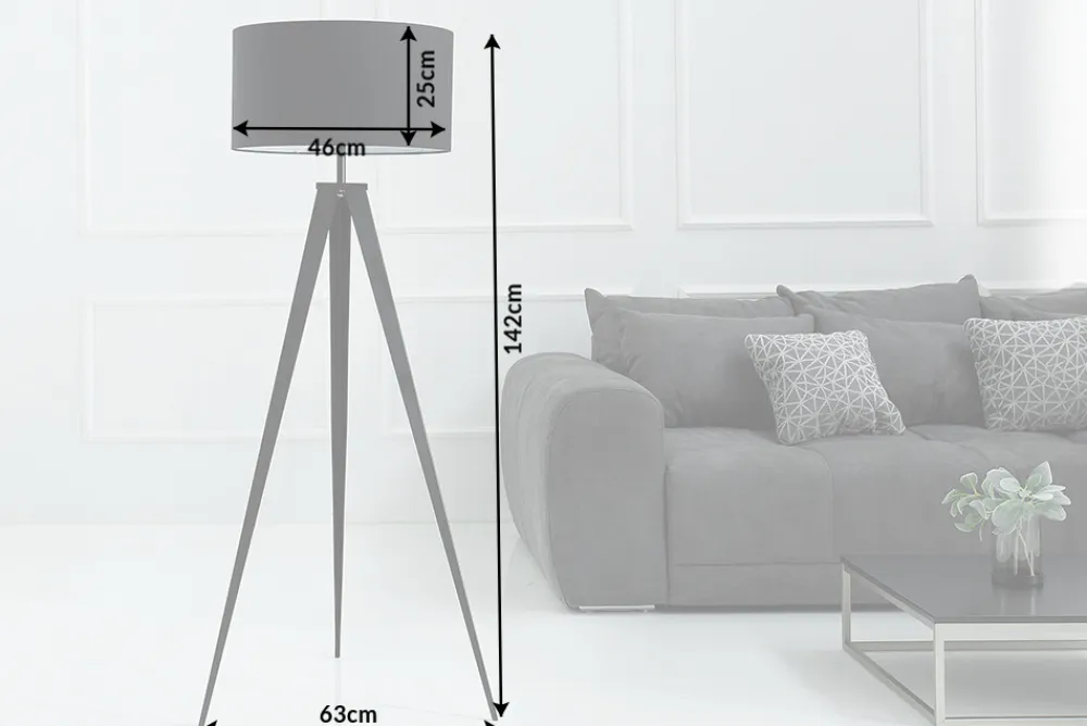 Riess-Ambiente Retro Möbel|Stehleuchten > Elegante Stehlampe TRIPOD 145cm schwarz Retro Stehleuchte