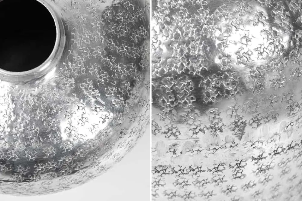 Riess-Ambiente Dekoration|Vasen > Elegantes Vasen 2er Set ORIENTAL 33cm silber in Handarbeit verziert
