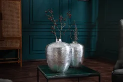 Riess-Ambiente Dekoration|Vasen > Elegantes Vasen 2er Set ORIENTAL 33cm silber in Handarbeit verziert