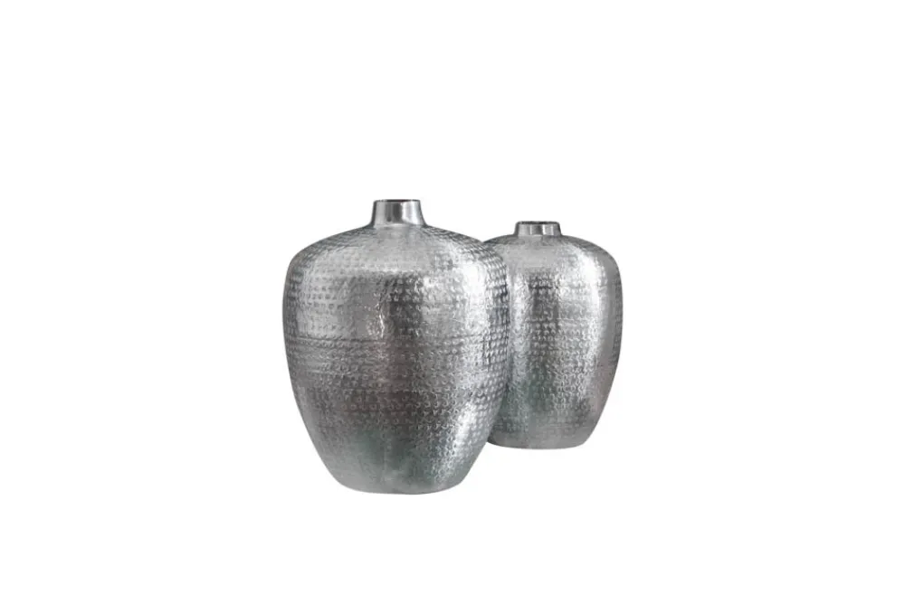 Riess-Ambiente Dekoration|Vasen > Elegantes Vasen 2er Set ORIENTAL 33cm silber in Handarbeit verziert