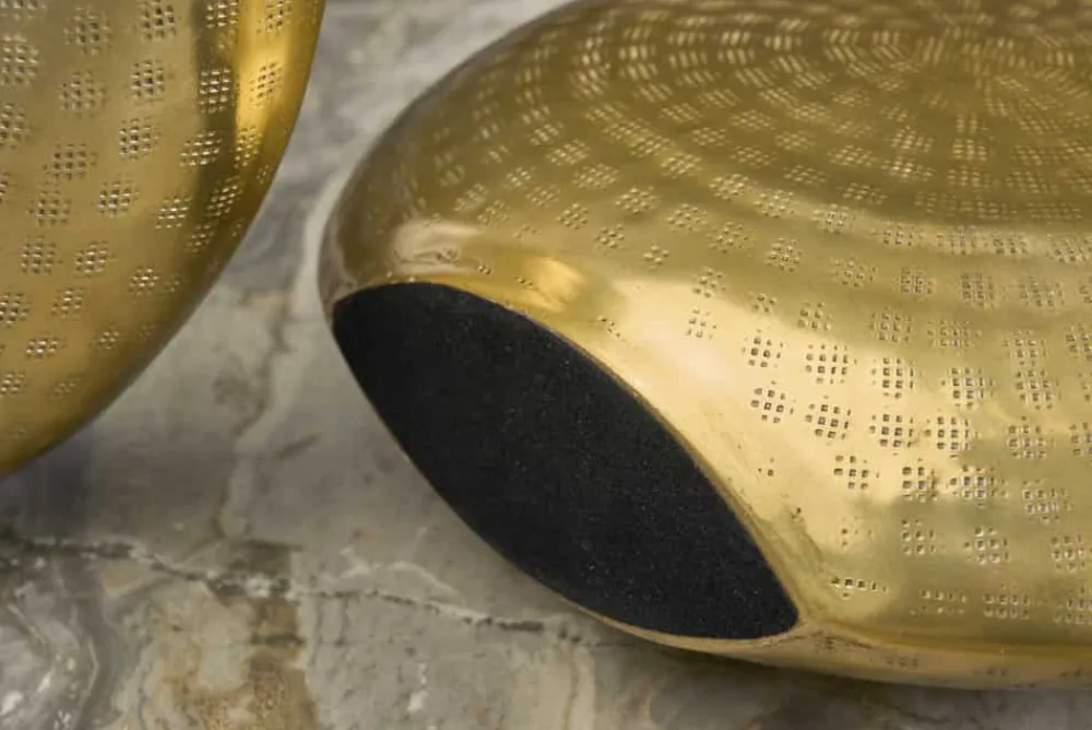 Riess-Ambiente Dekoration|Goldene Möbel > Elegantes Vasen 2er Set ORIENTAL 44cm gold im Grid Hammerschlag Design