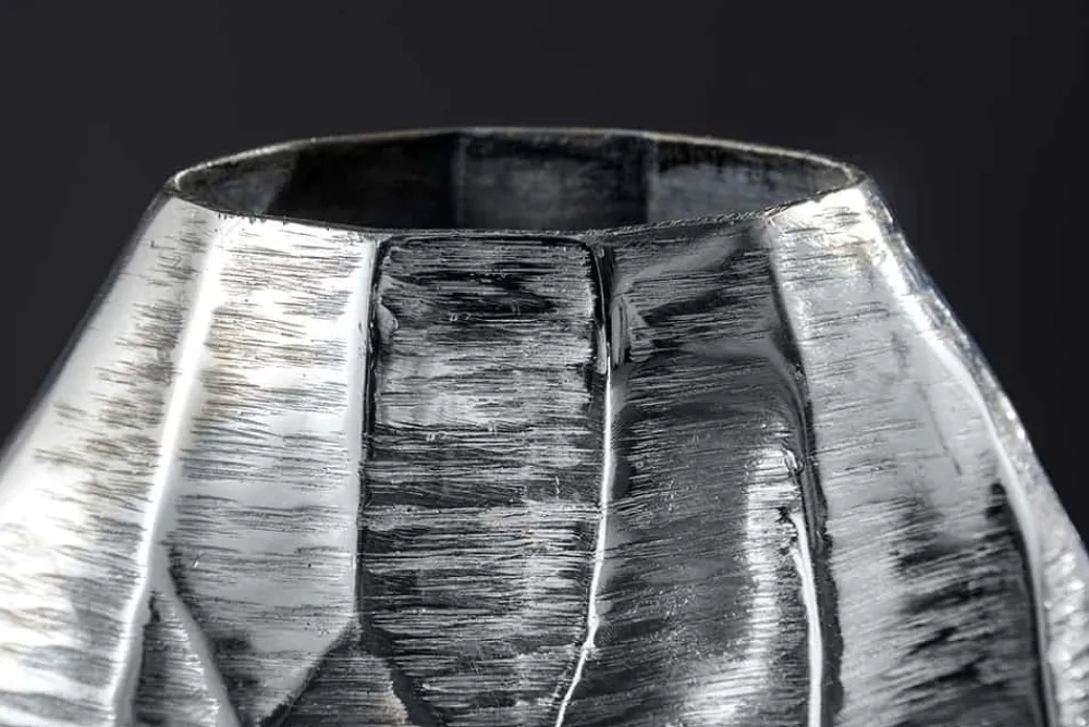 Riess-Ambiente Dekoration|Vasen > Elegante Vase ORGANIC ORIENT 44cm silber Hammerschlag Design