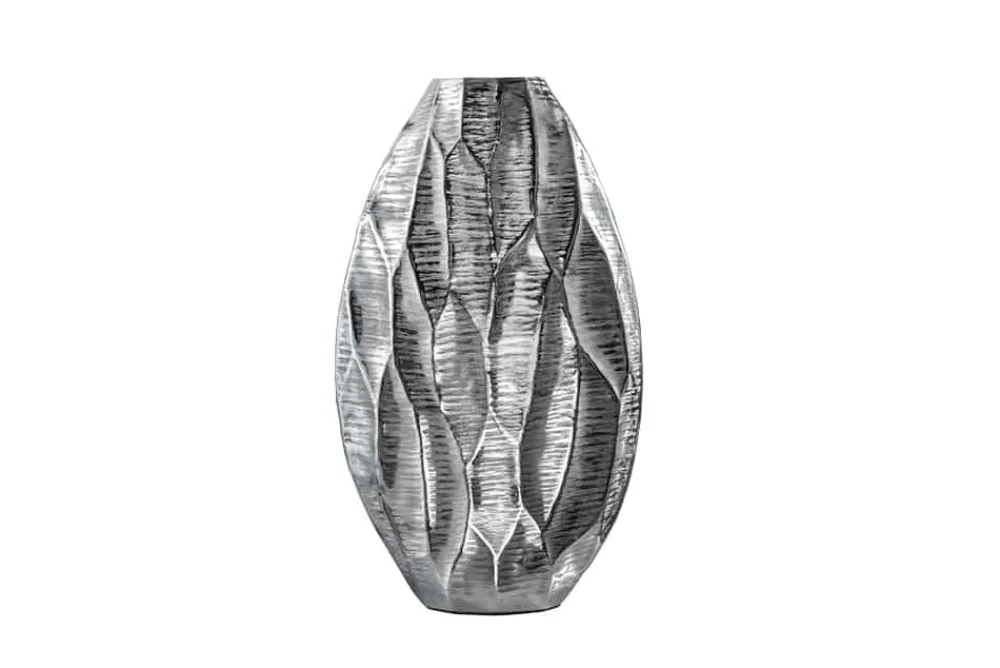 Riess-Ambiente Dekoration|Vasen > Elegante Vase ORGANIC ORIENT 44cm silber Hammerschlag Design