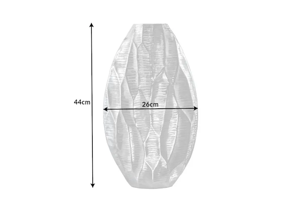 Riess-Ambiente Dekoration|Vasen > Elegante Vase ORGANIC ORIENT 44cm silber Hammerschlag Design