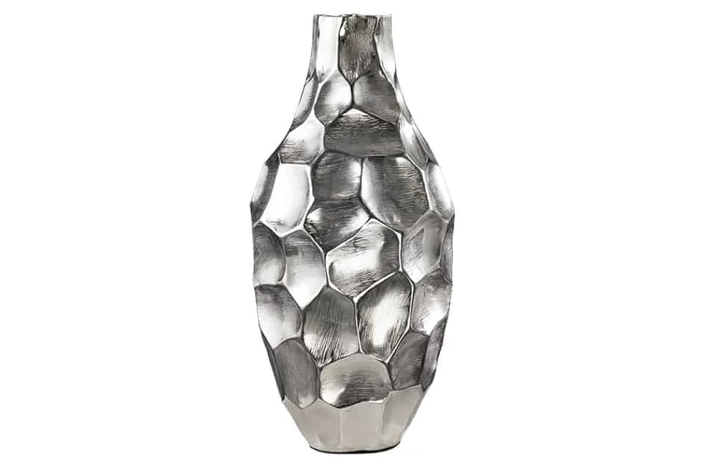 Riess-Ambiente Dekoration|Vasen > Elegante Vase ORGANIC ORIENT 45cm silber Hammerschlag Design