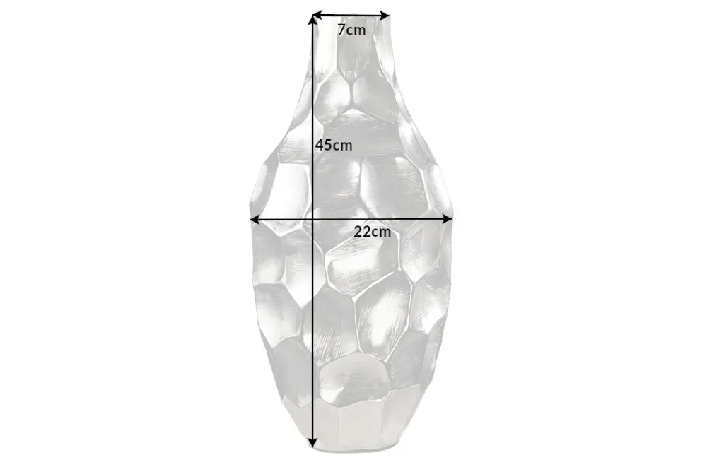 Riess-Ambiente Dekoration|Vasen > Elegante Vase ORGANIC ORIENT 45cm silber Hammerschlag Design