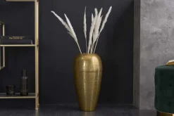 Riess-Ambiente Dekoration|Goldene Möbel > Elegante Vase ORIENTAL 50cm gold im Wild Hammerschlag Design