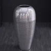 Riess-Ambiente Dekoration|Vasen > Elegante Vase ORIENTAL 50cm silber im Wild Hammerschlag Design