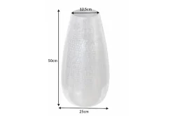 Riess-Ambiente Dekoration|Vasen > Elegante Vase ORIENT 50cm silber im Grid Hammerschlag Design
