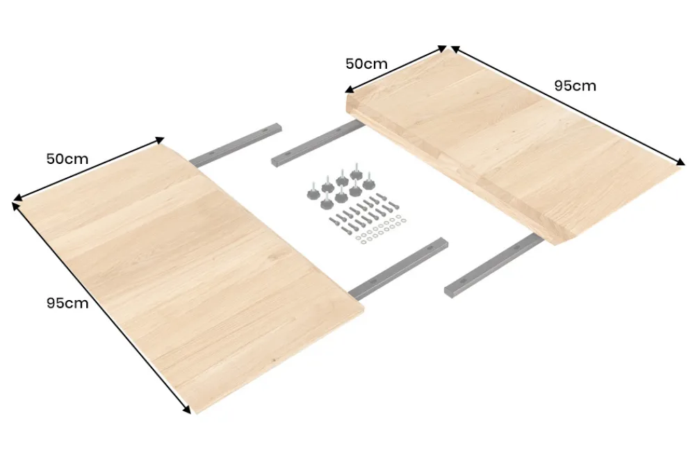Riess-Ambiente Esstische|Mehr... > 2er Set Ansteckplatten WILD OAK 50cm natur Wildeiche Verlängerung Schweizer Kante
