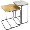 Riess-Ambiente Retro Möbel|Beistelltische > 2er Set Beistelltisch ABSTRACT 55cm gold silber schwarz Metall handmade