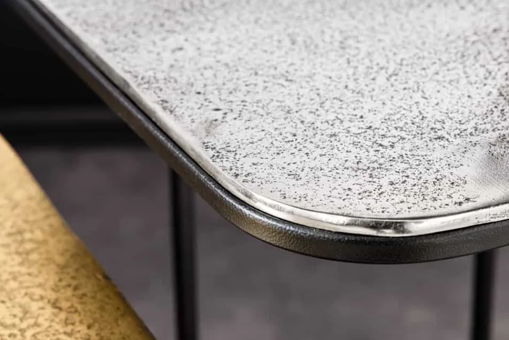 Riess-Ambiente Retro Möbel|Beistelltische > 2er Set Beistelltisch ABSTRACT 55cm gold silber schwarz Metall handmade