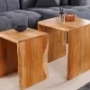 Riess-Ambiente Beistelltische|Couchtische & Truhen > 2er Set Beistelltische MAMMUT 55cm braun massives Akazienholz