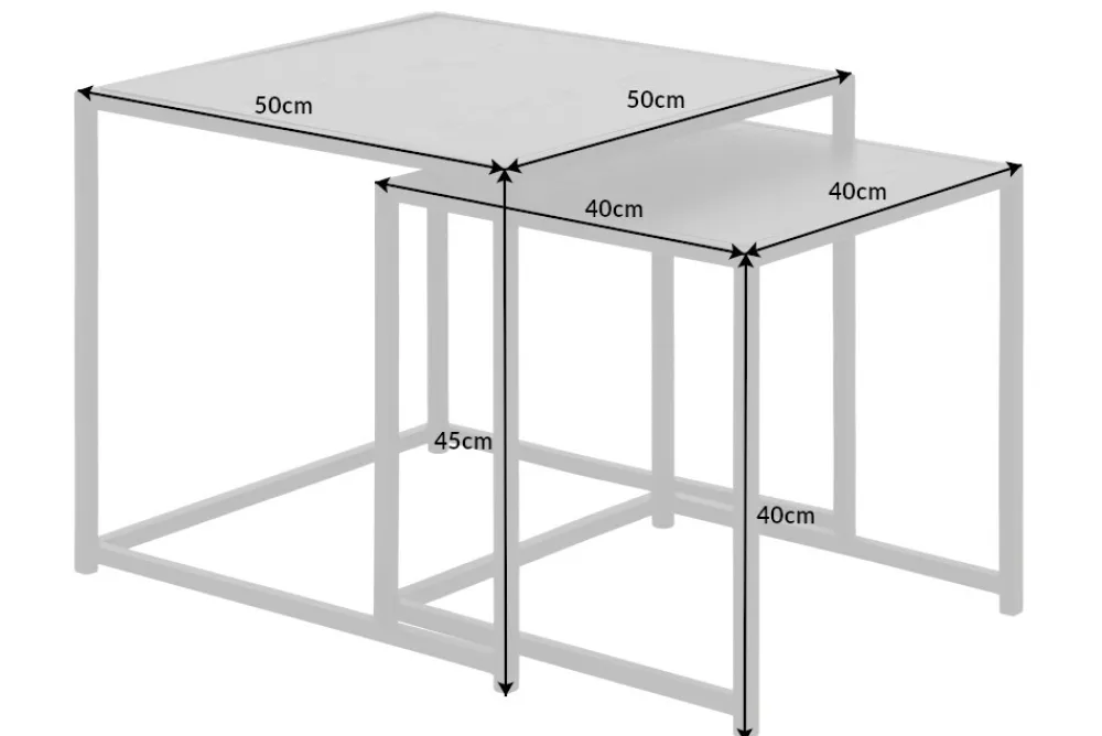 Riess-Ambiente Beistelltische|Couchtische & Truhen > 2er Set Beistelltische SLIM LINE 50cm graphit Metall Couchtische