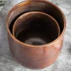 Riess-Ambiente Dekoration > 2er Set Blumentopf FLOWERS XL 20/30cm Metall kupfer geflammt