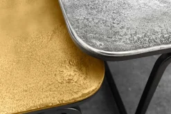 Riess-Ambiente Goldene Möbel|Couchtische & Truhen > 2er Set Couchtisch ABSTRACT 60cm gold silber schwarz Metall handmade