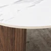 Riess-Ambiente Skandinavisch|Couchtische & Truhen > 2er Set Couchtische OSAKA 120cm weiß Marmor Keramik Walnuss