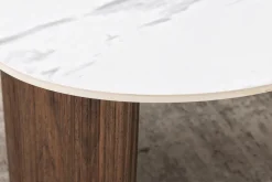 Riess-Ambiente Skandinavisch|Couchtische & Truhen > 2er Set Couchtische OSAKA 120cm weiß Marmor Keramik Walnuss