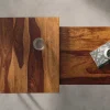 Riess-Ambiente Mehr...|Couchtische > 2er Set Design Couchtisch ELEMENTS 100cm Sheesham Massivholz stone finish Metallgestell