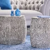 Riess-Ambiente Beistelltische|Goldene Möbel > 2er Set filigraner Design Couchtisch ABSTRACT LEAF antik silber Handarbeit rund