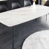 Riess-Ambiente Esstische > Esstisch MILANO 180cm weiß Marmor Keramik schwarzes Metallgestell