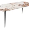 Riess-Ambiente Esstische > Esstisch MILANO 160cm weiß Pandora Keramik schwarzes Metallgestell