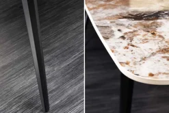 Riess-Ambiente Esstische > Esstisch MILANO 180cm weiß Pandora Keramik schwarzes Metallgestell