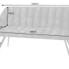 Riess-Ambiente Sitzbänke > Esszimmer Sitzbank PAPILLON 165cm anthrazit Flachgewebe mit Lehnen schwarzes Metallgestell