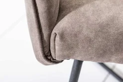 Riess-Ambiente Retro Möbel|Industrial Loft > Exklusiver Design Stuhl LOFT Microfaser vintage taupe mit Armlehne