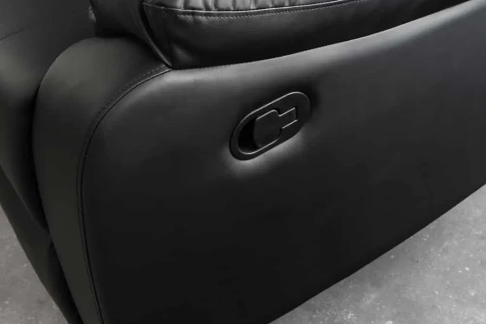 Riess-Ambiente 2-Sitzer Sofa|Sessel > Exklusiver 2er Kinosessel HOLLYWOOD 190cm schwarz mit Liegefunktion und Getränkehalter