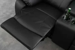 Riess-Ambiente 2-Sitzer Sofa|Sessel > Exklusiver 2er Kinosessel HOLLYWOOD 190cm schwarz mit Liegefunktion und Getränkehalter