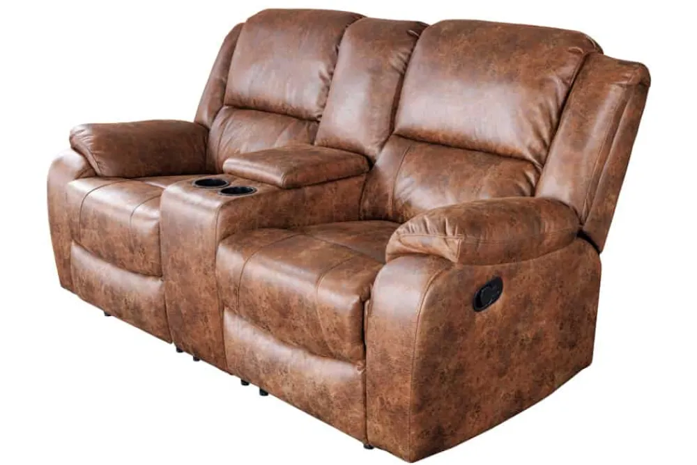 Riess-Ambiente 2-Sitzer Sofa|Sessel > Exklusiver 2er Kinosessel HOLLYWOOD antik braun mit Liegefunktion und Getränkehalter