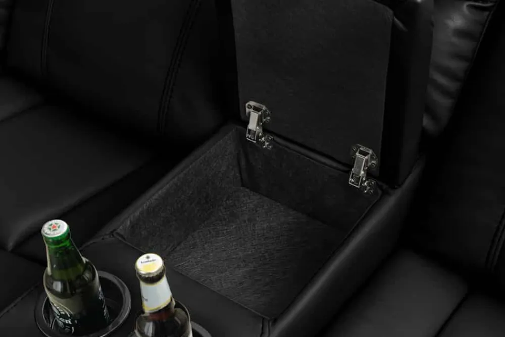Riess-Ambiente Sessel > Exklusiver 5er Kinosessel HOLLYWOOD schwarz Ecksofa Getränkehalter Stauraum