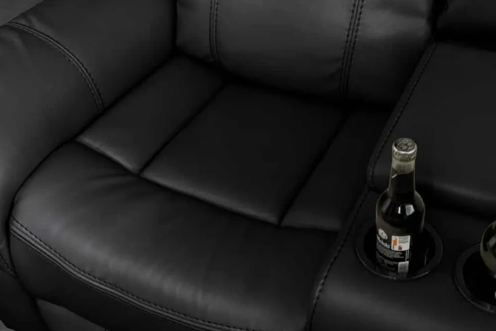 Riess-Ambiente Sessel > Exklusiver 5er Kinosessel HOLLYWOOD schwarz Ecksofa Getränkehalter Stauraum
