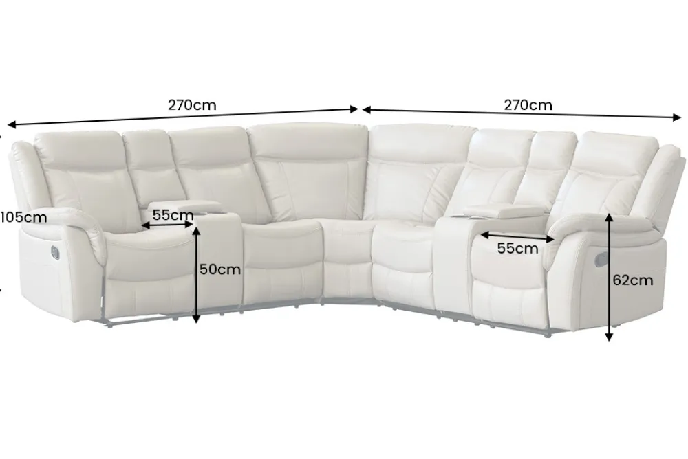 Riess-Ambiente Sessel > Exklusiver 5er Kinosessel HOLLYWOOD beige Ecksofa Getränkehalter Stauraum