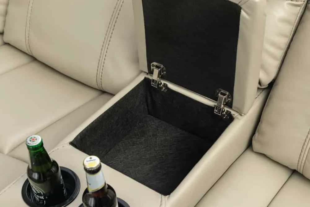 Riess-Ambiente Sessel > Exklusiver 5er Kinosessel HOLLYWOOD beige Ecksofa Getränkehalter Stauraum