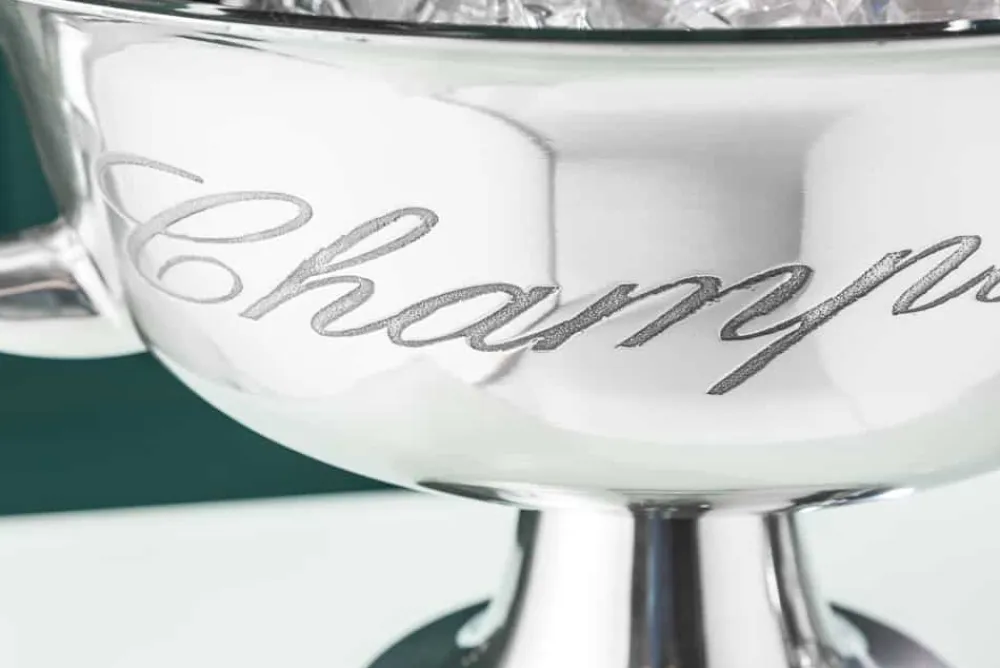 Riess-Ambiente Dekoration > Exklusiver Sektkühler CHAMPAGNE 65cm silber poliert Flaschenkühler