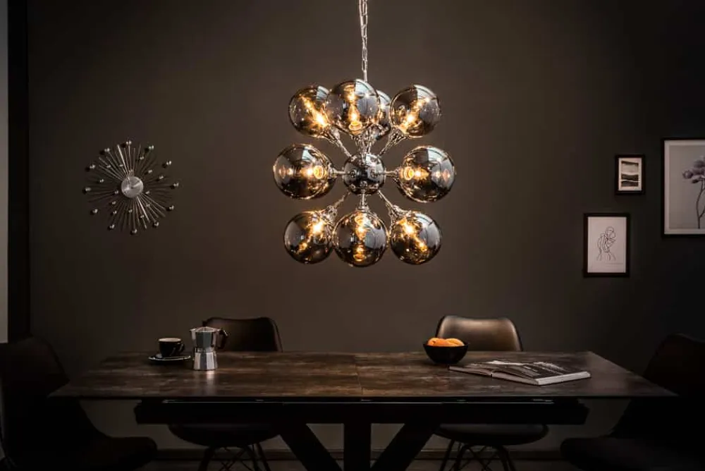 Riess-Ambiente Hängelampen > Extravagante Hängeleuchte GALAXY 72cm silber Hängelampe Modern Design