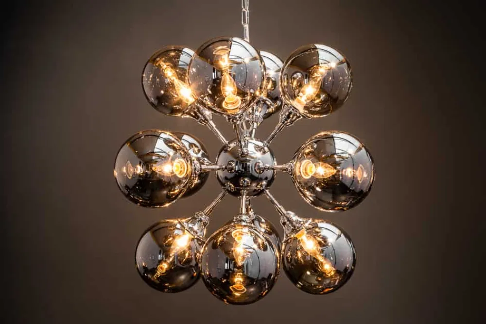 Riess-Ambiente Hängelampen > Extravagante Hängeleuchte GALAXY 72cm silber Hängelampe Modern Design
