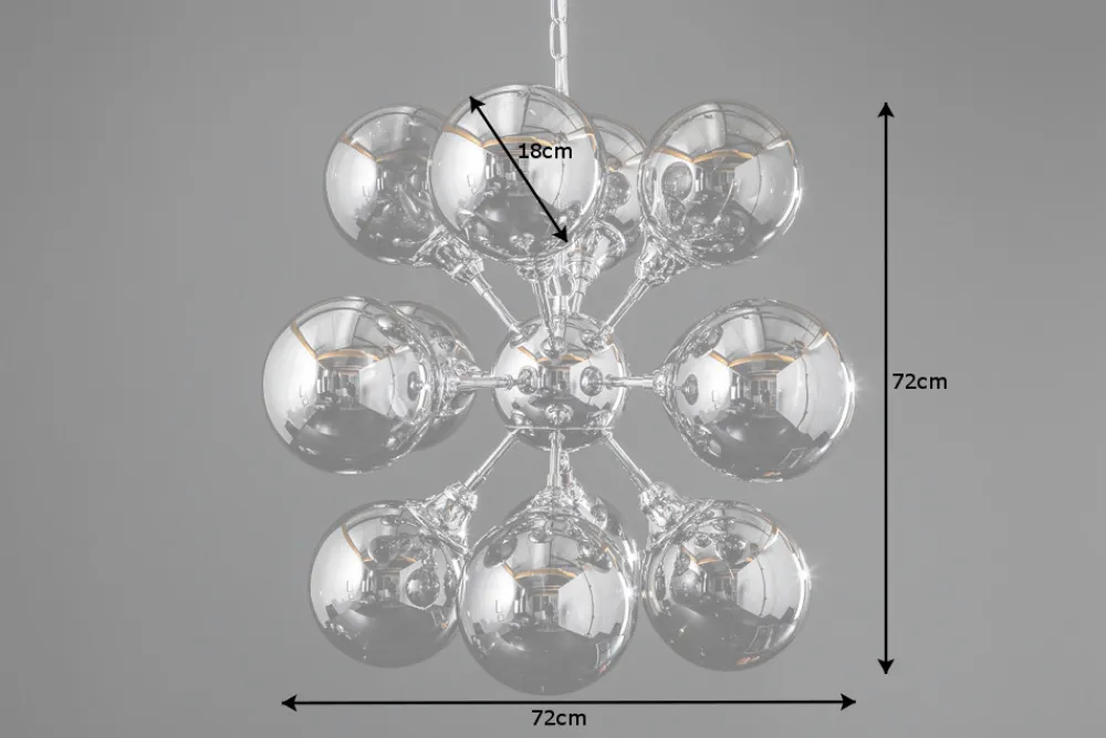 Riess-Ambiente Hängelampen > Extravagante Hängeleuchte GALAXY 72cm silber Hängelampe Modern Design