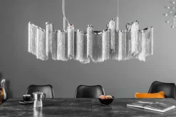 Riess-Ambiente Hängelampen > Extravagante Hängeleuchte ROYAL 120cm silber Hängelampe